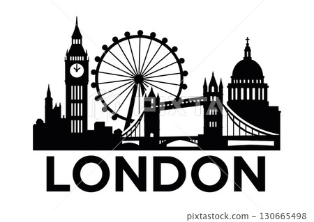 London skyline with iconic buildings and famous landmarks 130665498