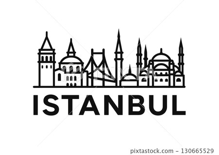 Istanbul skyline with mosque domes and Bosphorus Bridge Istanbul skyline with mosque domes and Bosphorus Bridge 130665529