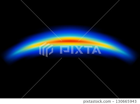 Abstract shape glowing in neon light with heatmap color palette Abstract shape glowing in neon light with heatmap color palette 130665943
