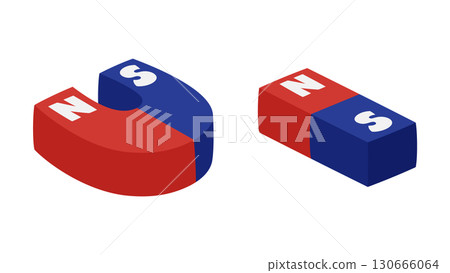 U形和I形磁鐵的示意圖 130666064