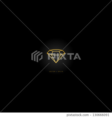 Gold Shiny Diamond Logo Template Illustration Design. Vector EPS 130666091