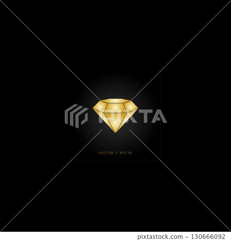 Gold Shiny Diamond Logo Template Illustration Design. Vector EPS 130666092