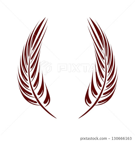 Wreath Feather Crest Logo Template Illustration Design. Vector EPS 10. 130666163