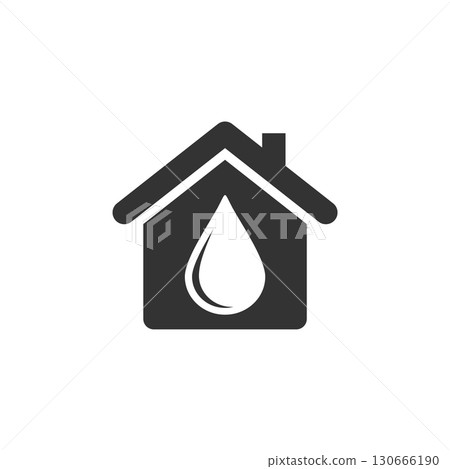 Water Drop, Plumbing Home or House Icon Logo Template Illustrati Water Drop, Plumbing Home or House Icon Logo Template Illustrati 130666190