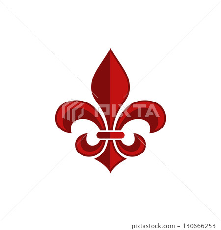 Red Fleur De Lis Logo Template Illustration Design. Vector EPS 1 130666253