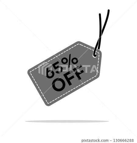 65% Discount Hang Tag Vector Template. Flat Illustration Design. 130666288