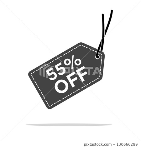 55% Discount Hang Tag Vector Template. Flat Design Illustration 55% Discount Hang Tag Vector Template. Flat Design Illustration 130666289