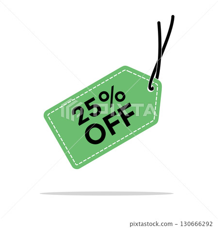 25% Discount Hang Tag Vector Template. Flat Illustration Design. 25% Discount Hang Tag Vector Template. Flat Illustration Design. 130666292