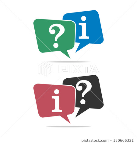 Information and Help Icon Logo Template Illustration Design. Vec 130666321