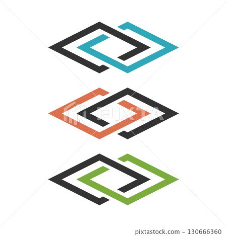 Connected Diamond Line Logo Template Illustration Design. Vector Connected Diamond Line Logo Template Illustration Design. Vector 130666360