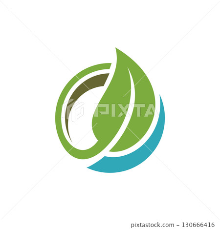 Green Leaf in Circle Logo Template Illustration Design. Vector E Green Leaf in Circle Logo Template Illustration Design. Vector E 130666416