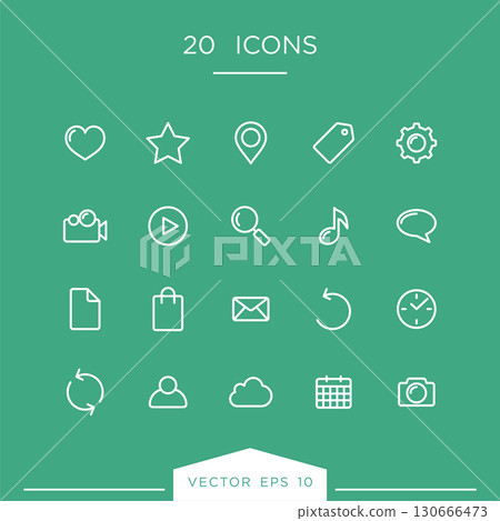 Simple Icon Set Vector Template Illustration Design. Vector EPS 130666473