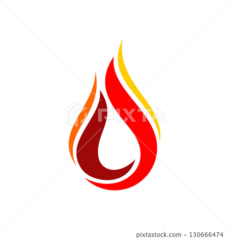 Swoosh Element Red Flame Logo Template Illustration Design. Vect 130666474