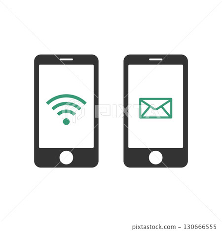 Smartphone Wifi Signal and Email Vector Icon Template Illustrati Smartphone Wifi Signal and Email Vector Icon Template Illustrati 130666555