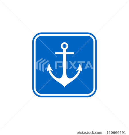 Anchor Vector Icon Template - Harbor Illustration Design. Vector 130666591