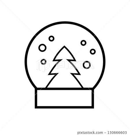 Christmas glass snow ball icon. Hand drawn doodle sketch style. Isolated vector illustration. Christmas glass snow ball icon. Hand drawn doodle sketch style. Isolated vector illustration. 130666603