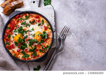 Shakshuka, traditional Jewish breakfast dish Shakshuka, traditional Jewish breakfast dish 130666880