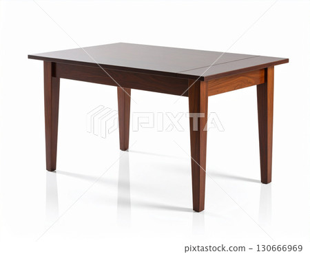 A wooden table as a simple piece of furniture. AI-generated image. A wooden table as a simple piece of furniture. AI-generated image. 130666969