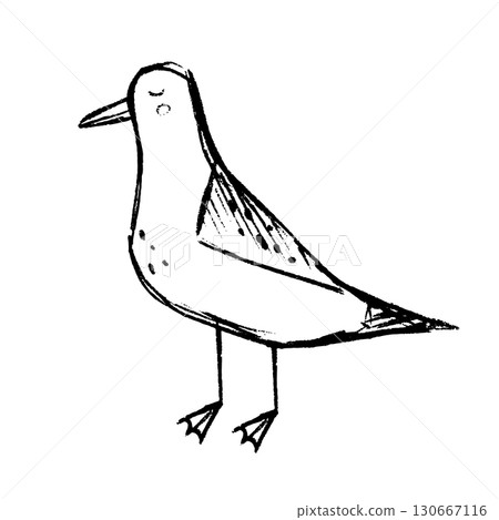 Adorable and charming handdrawn illustration of a delightful bird design and art piece 130667116