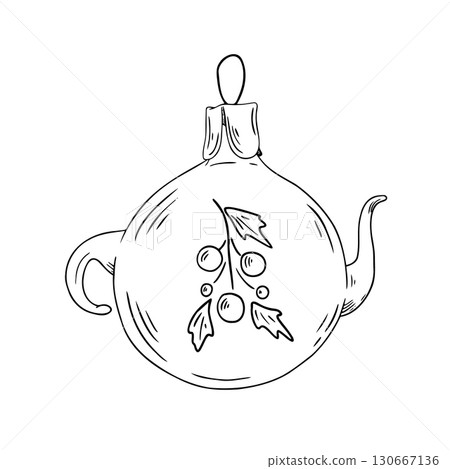 An elegant Decorative Teapot Ornament featuring a beautiful Botanical Design for home decor An elegant Decorative Teapot Ornament featuring a beautiful Botanical Design for home decor 130667136