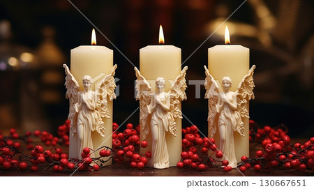 christmas candle xmas candles decoration, ai 130667651