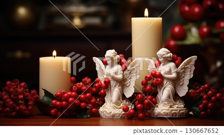 christmas candle xmas candles decoration, ai 130667652