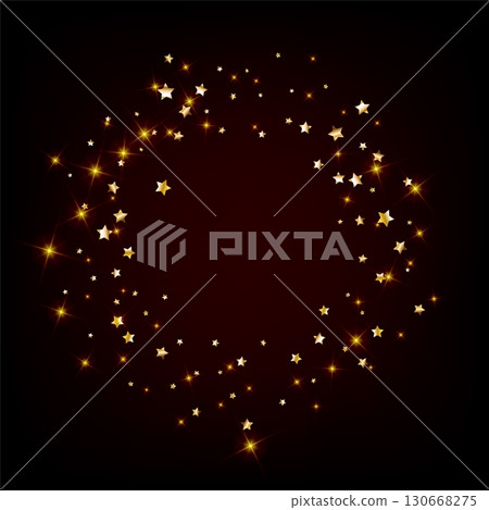 Confetti explosion. Golden serpentine ribbons frame design Confetti explosion. Golden serpentine ribbons frame design 130668275