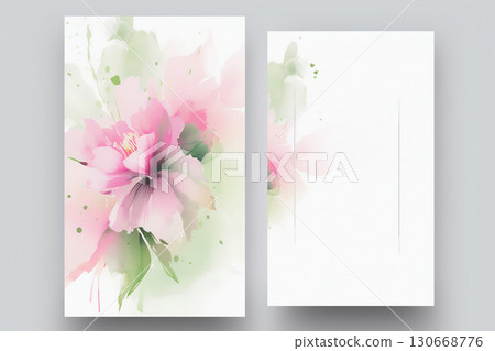 Pink floral watercolor design 130668776