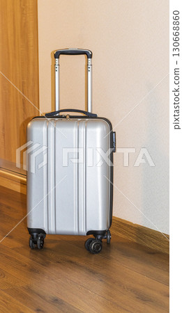 Close up shot of the hand luggage suitcase. Travel 130668860