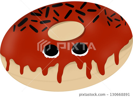 donut with chocolate icing 130668891
