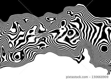 Abstract psychedelic pattern with flowing liquid lines and warped design. Eps 10 130668909