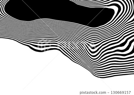 Topographic map art. Detailed monochrome pattern of winding lines and abstract contours. Eps 10 130669157