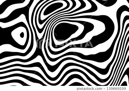 Decorative element with black and white curves that add style. Eps 10 130669209