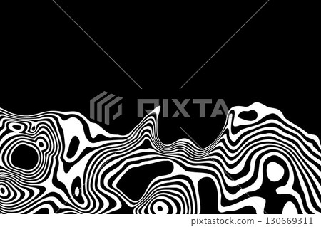 Wavy black and white graphic. Abstract background with an empty space and dynamic shapes. Eps 10 130669311