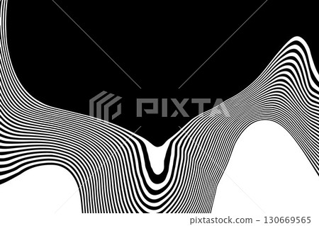 Modern abstract pattern with distorted lines and psychedelic fluid motion. Eps 10 130669565