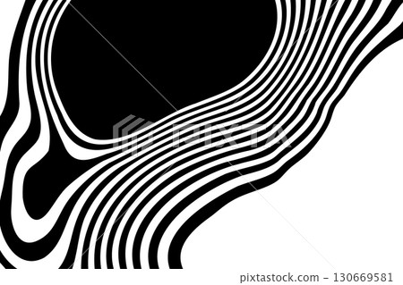 Abstract geometric drawing with black and white smooth lines. Eps 10 130669581