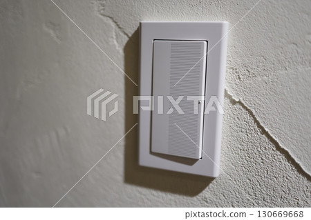 Wall mounted electric switch with copy space 130669668