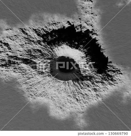 3d rendering. A meteorite crater on the surface of a satellite, moon or planet. Procedurally generated crater texture. 3d rendering. A meteorite crater on the surface of a satellite, moon or planet. Procedurally generated crater texture. 130669790