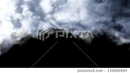 3d rendering. Realistic fluffy dense clouds on a black background. Element for your creativity 130669894