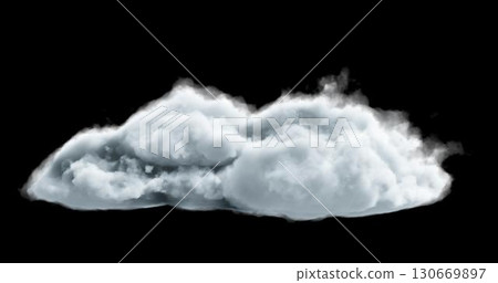 3d rendering. Realistic fluffy dense clouds on a black background. Element for your creativity 130669897