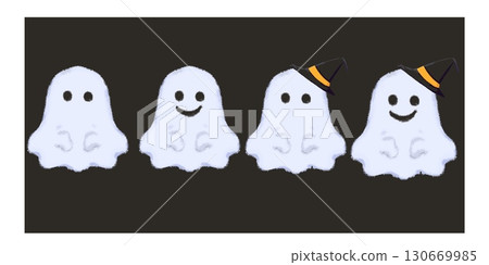 可愛的萬聖節鬼魂插畫（無腿版） 130669985