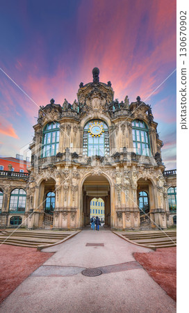 Amazing view of famous Zwinger palace (Der Dresdnen Zwinger) Art Gallery of Dresden. 130670902