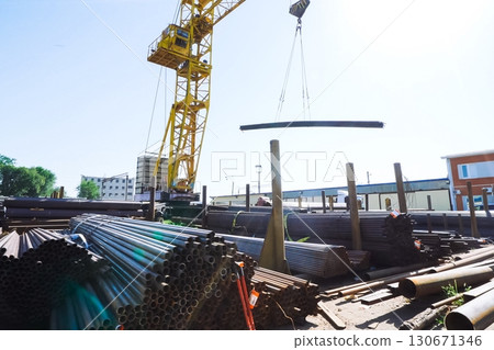 Warehouse of metal products. Warehouse of metal products. 130671346