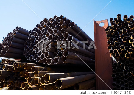 Warehouse of metal products. Warehouse of metal products. 130671348