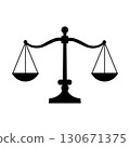 Justice Scale vector illustration. outline and silhouette style element. Law and criminal icon or logo 130671375