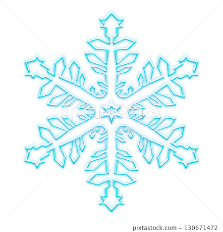 透明背景上的藍色雪花 130671472