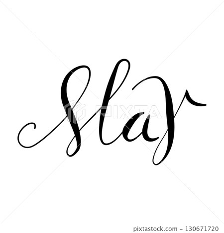 Vector May month hand drawn illustration. Elegant month lettering for planners and calendars, handwritten month name in cursive style. Artistic cursive Spring month name for printable projects 130671720