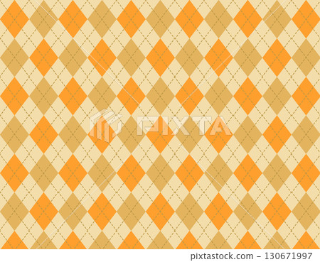 Simple argyle pattern, yellow, large pattern 130671997