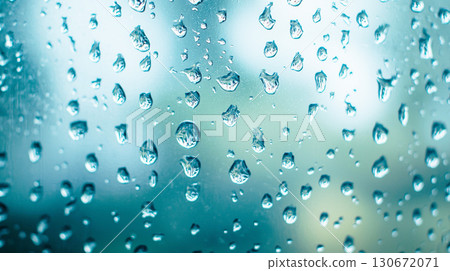 Water droplets on the window glass 130672071