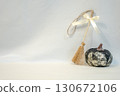 Lace pumpkin and broom with ribbon 130672106